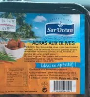 Amount of sugar in Acras aux olives