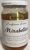Amount of sugar in Confiture extra Mirabelles