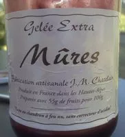 Amount of sugar in Gelée Extra Mûres