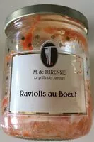 Amount of sugar in Raviolis au boeuf