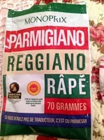 Amount of sugar in Parmigiano Reggiano AOP râpé (28% MG) - 70 g - Monoprix