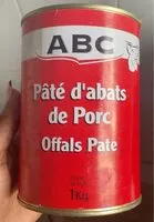 Amount of sugar in Paté d’abats de porc