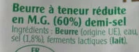 Amount of sugar in Beurre Montfleuri Demi-Sel à teneur réduite en M.G.