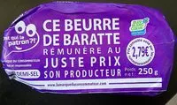 Amount of sugar in Beurre de Baratte demi-sel