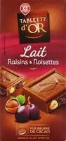 Amount of sugar in Chocolat Lait Raisins et Noisettes