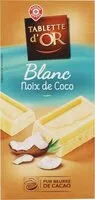 Amount of sugar in Tablette d'OR - Blanc  - Noix de Coco