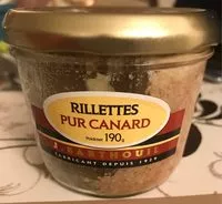 Amount of sugar in Rillettes pur canard