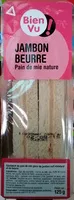 Amount of sugar in Jambon beurre - Pain de mie nature