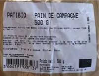 Amount of sugar in Pain de campagne 500g