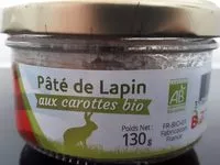 Amount of sugar in Pâté de lapin aux carottes bio