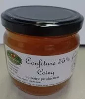 Amount of sugar in Confiture 55% fruits Coings