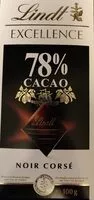 Amount of sugar in Lindt Excellence 78% Cacao Noir Corsé