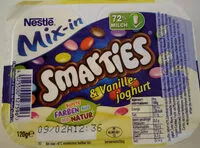 Amount of sugar in Smarties & Vanillejoghurt