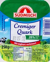 Amount of sugar in Cremiger Quark 20% Fett i. Tr.