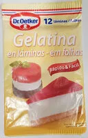 Amount of sugar in Gelatina láminas