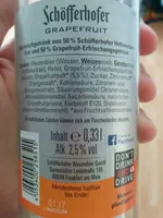 Amount of sugar in Schöfferhofer Hefeweizen Mix, Grapefruit