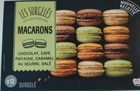 Amount of sugar in Macarons Les Surgelés Chocolat, Café, Pistache, Caramel