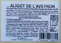 Amount of sugar in Alligot de l’Aveyron