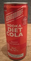 Amount of sugar in Vodka diet cola