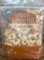 Amount of sugar in Organic unsalted cashews