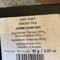Amount of sugar in Thé Vert  fleur de jasmin