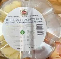 Amount of sugar in Käse Tete De Moine AOP