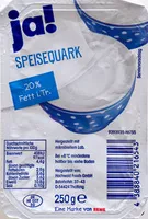 Amount of sugar in Ja! Speisequark 20% Fett i. Tr.