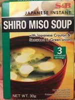 Amount of sugar in Shiro Miso Soup X3