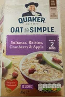 Amount of sugar in Quaker Oats So Simple Sultana Raisin C / Berry&apl 385G