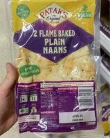 Amount of sugar in 2 flame baked plain naans
