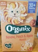 Amount of sugar in Organix Banana, Peach & Apple Muesli