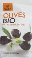 Amount of sugar in Olives bio de kalamata entieres