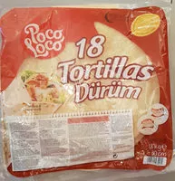 Amount of sugar in 18 tortillas dürüm