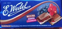 Amount of sugar in E. Wedel Milk Chocolate with Blueberry and Wild Strawberry Filling