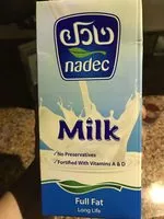 Amount of sugar in nadec milk full fat
