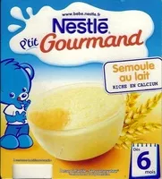 Amount of sugar in NESTLÉ P'TIT GOURMAND Semoule au Lait - 4 x 100g - Dès 6 mois