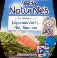 Amount of sugar in NATURNES Les Sélections Légum Verts,Riz,Saumon-Dès12mois