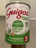 Amount of sugar in GUIGOZ 3 BIO Croissance 800g
