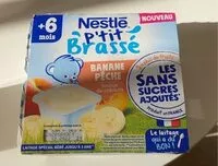 Amount of sugar in NESTLE P'TIT BRASSE Banane Pêche Sans Sucres Ajoutés 4x90g dès 6 mois