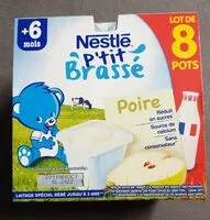 Amount of sugar in NESTLE P'tit Brassé Poire 8x100g