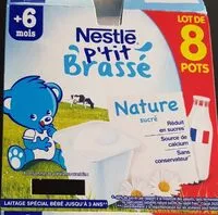 Amount of sugar in NESTLE P'tit Brassé Nature 8x100g
