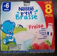 Amount of sugar in NESTLÉ P'tit Brassé Fraise 8x100g