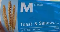 Amount of sugar in Toast & sandwich Clair
