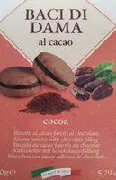 Amount of sugar in Baci Di dama Al cacao
