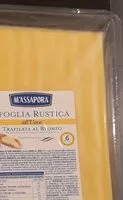 Amount of sugar in Sfoglia rustica