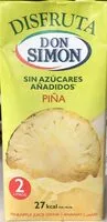 Amount of sugar in Zumo de piña Don Simon Disfruta/Sin Azúcares añadidos Brik 2L