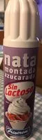Amount of sugar in Nata Uht Montada Azucarada Sin Lactosa