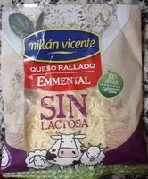 Amount of sugar in Queso rallado Emmental Sin lactosa