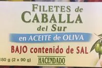 Amount of sugar in Filetes de Caballa del Sur en Aceite de Oliva Bajo en sal