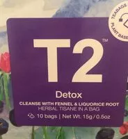 Amount of sugar in T2 detox herbal tisa e im a bag
